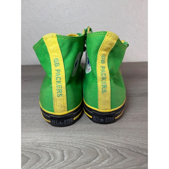 Converse Chuck Taylor All Star High Top Green Yellow GB Packers Mens 11.5 - Picture 5 of 8